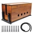 thumbnail image 1 of Caja de gestión de cables Itvexeme, madera de nogal vintage, 36 x 15 x 16 cm, 1 of 7