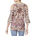 thumbnail image 2 of Style & Co Cold Shoulder Embroidered Trim Top Garden Trance S, 2 of 2