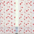 thumbnail image 4 of Embroidery Leaf Pattern Burgundy Sheer Kitchen Curtain Panel 2.7*1.6 White, 4 of 5