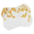 thumbnail image 1 of Ambesonne Fall Place Mats Set of 4, Blooming Flowers Garden, Standard Size, Yellow Brown, 1 of 6