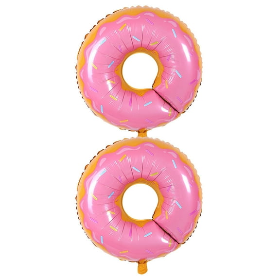 FESTFENDS 2Pcs Doughnut Balloons Foil Balloons Pink Aluminum for Birthday Party Decoration
