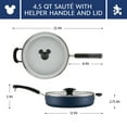 thumbnail image 4 of Farberware Disney Bon Voyage 4.5 Quart Ceramic Nonstick Saute Pan with Helper Handle and Lid, Dishwasher Safe, Blue, 4 of 18