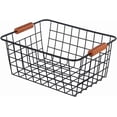 thumbnail image 3 of Wire Household Pantry Baskets with Handles 4 Pack，Storage Organizer Baskets for Countertop, Closet, Bedroom, Bathroom, Kitchen, Household Refrigerator for Cabinets, Pantry (4Black), 3 of 9