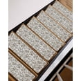 thumbnail image 3 of Farmhouse Brown Stair Treads for Wooden Steps Indoor Runner Rug Carpet, Vintage Flower Leaf Botanical Plant 10 Pieces Peel and Stick Staircase Step Treads Covers Washable Throw Door Mats, 30"x8", 3 of 5