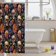 thumbnail image 3 of Manfei Halloween Bat Pattern Shower Curtain 72Wx84L,Skeleton With Roses Bathroom Shower Curtain, 3 of 5