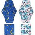 thumbnail image 3 of 7 in 1 Reusable Menstrual Pads, Bamboo Charcoal Cloth Menstrual Pads Reusable Sanitary Pads Mama Panty Liners with Wet Bag for Heavy Flow, Soft Washable, 3 of 8