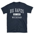 thumbnail image 1 of Big Rapids Michigan Classic Established Men's Cotton T-Shirt, 1 of 1