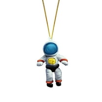 Space Christmas Tree Ornament Wood Ornaments Planet Astronaut Decor Wooden Hanging Xmas Open Decorations for Kids Rocket Ship Home Party