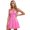 Pink, variant on Womens A-line Mini Dress Patent Leather O-Ring Rivet Slip Dress Latex Wet Look Dress Pink 4XL