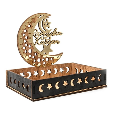 

Dessert Food Tray Wooden Eid Mubarak Decoration for Home Islamic Ramadan Kareem Muslim Party Decor Ramadan Mubarak Gifts