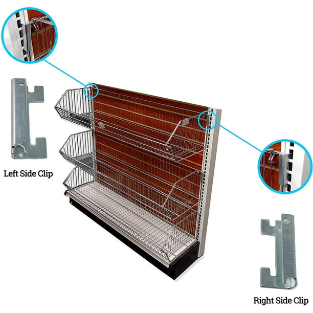 Store Fixtures Direct Open End Basket Holding Clips to Hold Wire