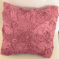 thumbnail image 3 of Satin Rosette Decorative Throw Pillow/Sham Cushion Cover Dusty Rose, 3 of 3