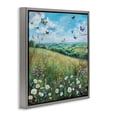 thumbnail image 3 of Stupell Industries Butterflies In Tranquil Meadow Gray Framed Floater Canvas Wall Art design by LSR Creative Studio, 25 x 25, 3 of 9