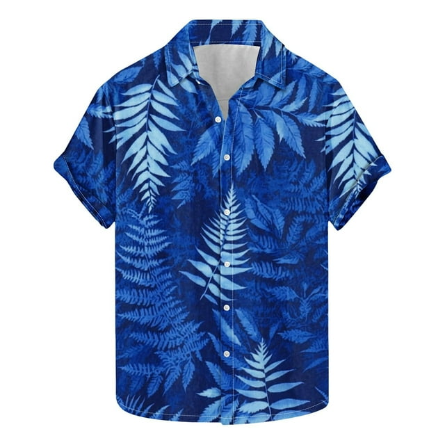 Camisas de Manga Larga para Hombres Moda Casual Floral Estampado Hawaiano Solapa Botón Superior, Ligero para Primavera Verano