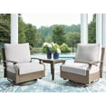 thumbnail image 5 of Signature Design by Ashley Rainier Ranch Outdoor Swivel Glider Chair with All Weather Foam Cushions, Beige (1 Chair Only), 5 of 8