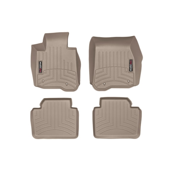 WeatherTech Custom Fit FloorLiners compatible with BMW 440i, 435i, 428i, 430i - 1st & 2nd Row (2-pc. Rear Liner), Tan