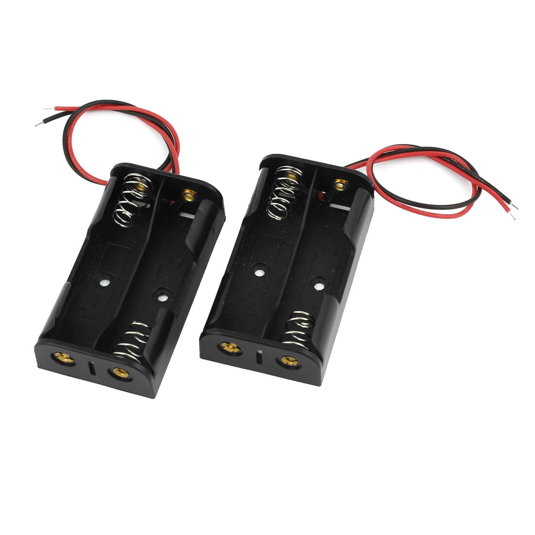 6.3 Wire Leads Black 2 x 1.5V AA Battery Batteries Holder Case 2pcs