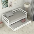 thumbnail image 2 of EUROCO Solid Wood Daybed with Trundle, Twin for Kids Bedroom, White, 2 of 12