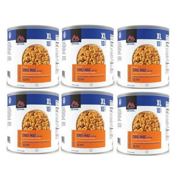(6 Cans Pack) Mountain House Chili Mac With Beef #10 Can Freeze Dried Camping Food for Emergency