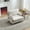 Beige + Chenille, variant on Light Brown Chenille Fold Out Sofa Bed Recliner, Mid-Century Modern Convertible Sleeper Couch, Portable Leisure Lounge Chair for Guest Room