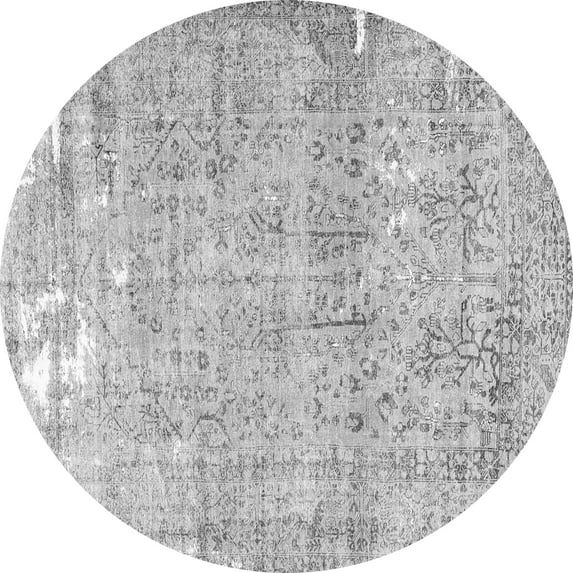 Ahgly Company Indoor Round Persian Gray Traditional Area Rugs, 4' Round