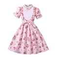thumbnail image 1 of YOUSNH Robe Princesse à Manches Courtes pour Enfants Filles Été Imprimé Fleuri Robe Décontractée pour Filles Robes Roses 6-7 Ans, 1 of 6
