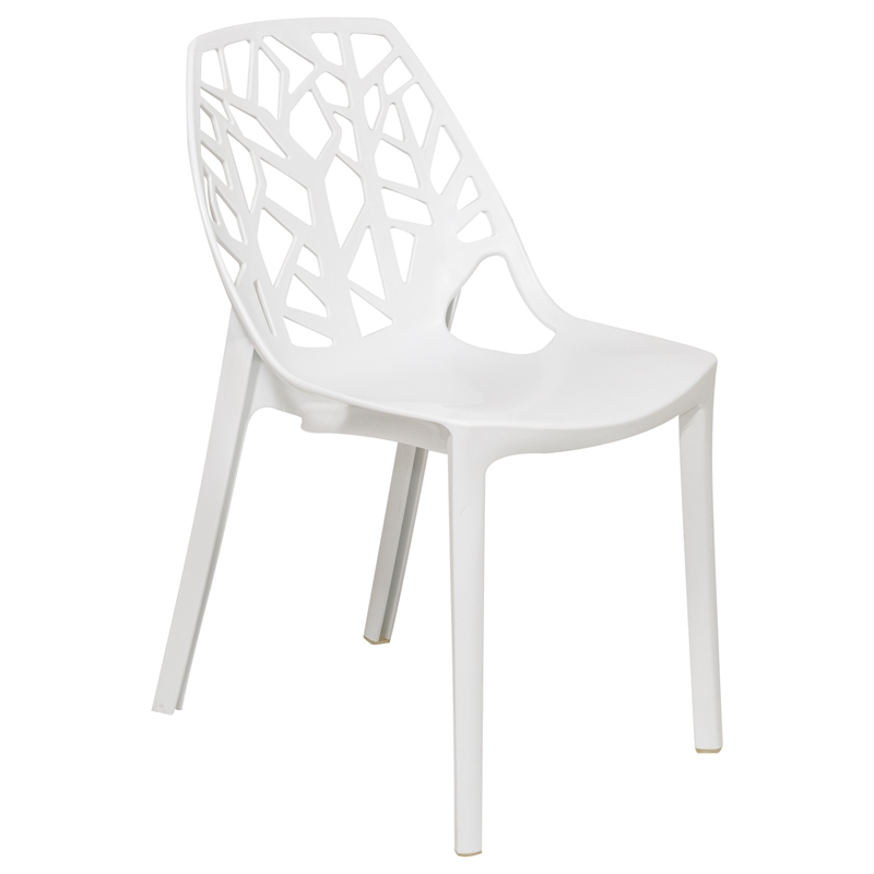 Leisuremod Cornelia Modern Plastic Dining Side Chair In Solid White Com Leisuremod Cornelia Modern Plastic, Black Plastic Chairs Bunnings