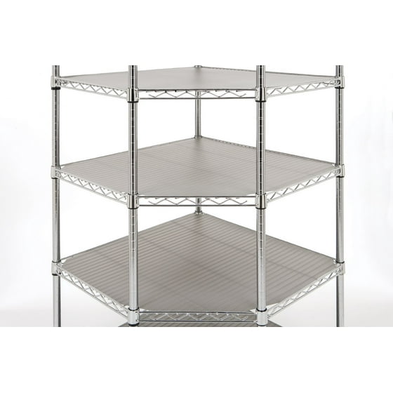 Seville Classics 6 Shelf Corner Shelving System With Wheels Seville Classics 6 Shelf Corner Shelving System With Wheels Com