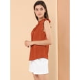 thumbnail image 4 of Blusa Elegante Sin Mangas Vintage Allegra K Naranja oscuro XS, 4 of 6