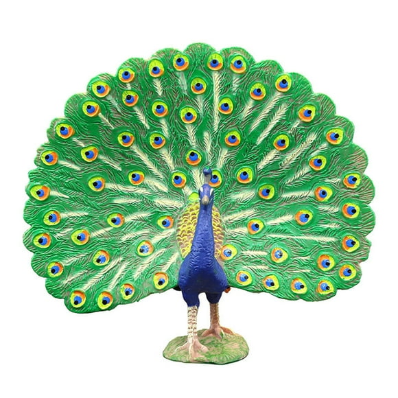 Trayknick Belle Figurine de Paon Professionnel Peint Artisanat Résistant à l'Usure Multifonctions Réaliste Paon Modèle Figure pour la Décoration