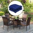 thumbnail image 3 of thinsony 2x Solid Color Tufted Pad Wicker Seat Cushions Round Back 48cm Royalblue, 3 of 9