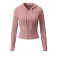 thumbnail image 4 of Vinsonshop Women's Lightweight Zip Up Hoodie Drawstring Long Sleeve Cropped Jacket (S-XXL), 4 of 6