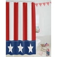 thumbnail image 3 of Red Blue Stripes Shower Curtain, 4th July Patriotic Stars Shower Curtain Set with Hooks, Spring Summer Waterproof Fabric Shower Curtains for Bathroom Decor, 36x72 Inch Bath Curtain, 3 of 6