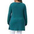 thumbnail image 4 of DARING DIVA Plus Size Sweaters Round Neck Knit Loose Pocket Pullover Top 1X Lake Blue, 4 of 5