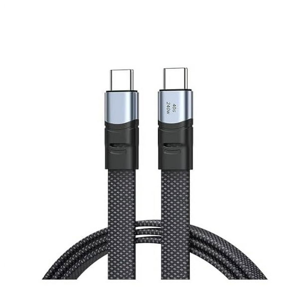 wonima11 USB C Cable Flat 3FT, Thunderbolt 4 USB 4 Type-C C to C Cable with 40Gbps Data Transfer 240W PD Fast Charging 8K@60Hz, Compatible for iPhone 15 Pro Max, External SSD, MacBook、Ipad