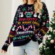 thumbnail image 4 of Suéter de punto para mujer traje de vacaciones con patrón de muñeco de nieve y árbol de Navidad informal FLhrweasw Nuevo, 4 of 9