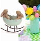 thumbnail image 2 of Laughing Bunny Rabbits Rocking in an Easter Egg Cradle Spring Easter Decoration Vintage Rustic Country Bunnies Rabbit Figurine Statue (Bunnies in a Cr, 2 of 4