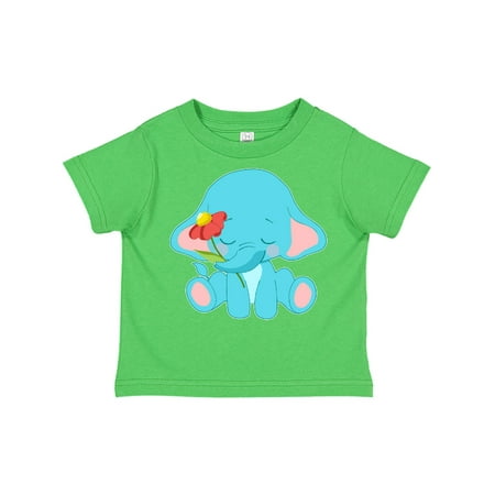 

Inktastic Cute Baby Elephant with Flower Gift Toddler Boy or Toddler Girl T-Shirt