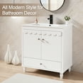 thumbnail image 2 of 30" Single Bathroom Vanity with Ceramic Sink Top, Faucet, Decorative Wavy Edge, 2 of 11