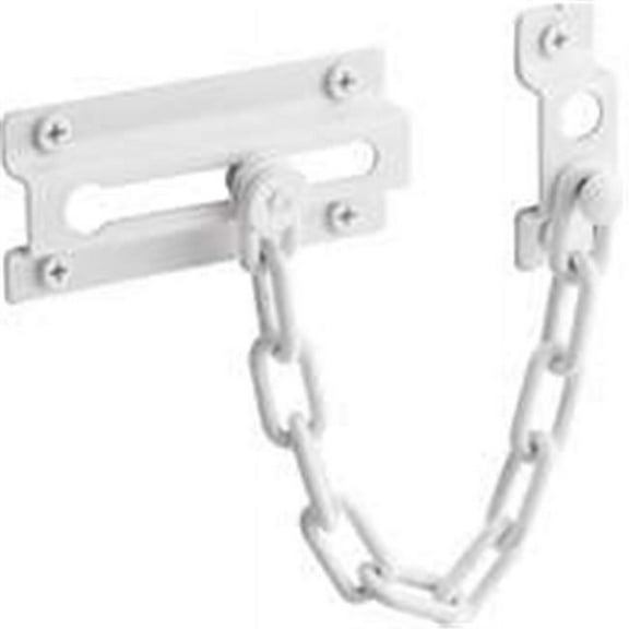 Prime Line Products U9852 Chain Door Guard White - Secures Door While Allowing Viewing and Ventilation