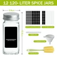 thumbnail image 2 of SOONTRANS 12Pcs Glass Spice Jars with Labels, Glass Jars with Lids, Kitchen Spice Storage Jar, Collapsible Funnel, Seasoning Storage Bottles for Spice Rack, Cabinet, Drawer, 2 of 7