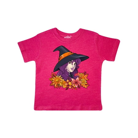 

Inktastic Witch with Autumn Flowers and Leaves Gift Toddler Boy or Toddler Girl T-Shirt