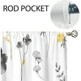 thumbnail image 5 of Boho Yellow Flower Kitchen Curtains Floral Plant Wildflower Bathroom Curtains Window Treatment Drapes Tier Plant Botanical Cafe Small Bedroom Short French Door Curtains 2 Panels 27.5x39 Inch, 5 of 6