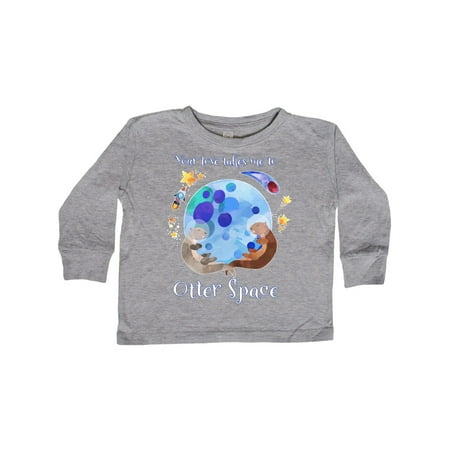 

Inktastic Your Love Takes me to Otter Space Gift Toddler Boy or Toddler Girl Long Sleeve T-Shirt