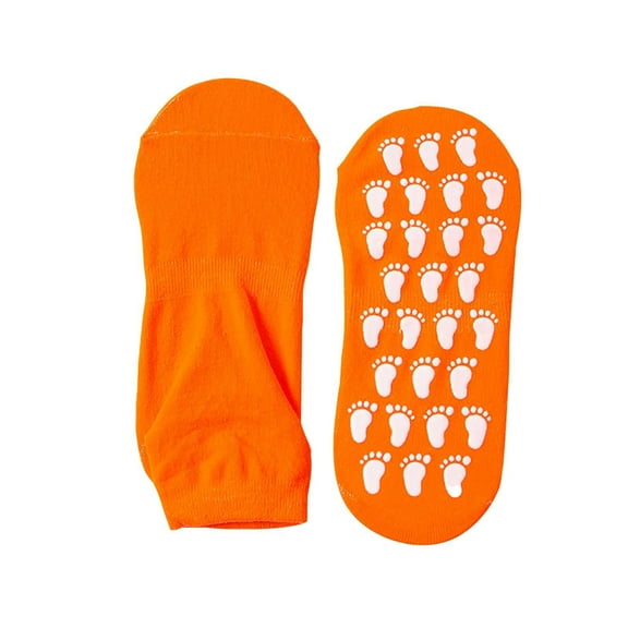 PMVFHDE Women's Grip Sports Socks for Yoga and Pilates, Indoor Home Floor Socks, Dance Socks with Traction for Practice and Home Workouts Orange,One Size