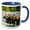 Blue/White, variant on 3drose, Alaska, Lake Clark. Mom and Two Cubs Walking Along the Shoreline., 11oz Two-tone Yellow Mug