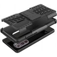 thumbnail image 2 of Tyre Pattern Design Case for Motorola Edge 2022 (Not 2021) with Kickstand, Heavy Duty Shockproof TPU+PC Material Double Layer Protection Phone Case for Motorola Edge 2022 XC Black, 2 of 11