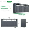 thumbnail image 2 of YODOLLA 7.7' x 2.6' Garbage Bin Storage Shed for 3 Trash Cans, Outdoor Metal Waste Storage with Weatherproof Design, 2 of 9