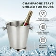 thumbnail image 2 of Sol Living Champagne Bucket - Double Wall Insulated Stainless Steel - Wine & Champagne Holder - Portable Chiller Bin for Bars, Parties, Commercial Use - Plain, 3.6 Qt, 2 of 9