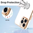 thumbnail image 3 of Designed for iPhone 13 Pro Max Case with Ring Holder Luxury Plating Butterfly Hidden Stand Cover Soft TPU Full Camera Protective Phone Case for Women Girls-White, 3 of 12